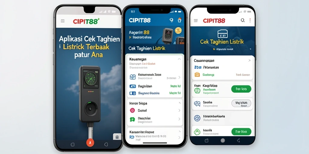 Tampilan antarmuka utama aplikasi Cek Tagihan Listrik CIPIT88