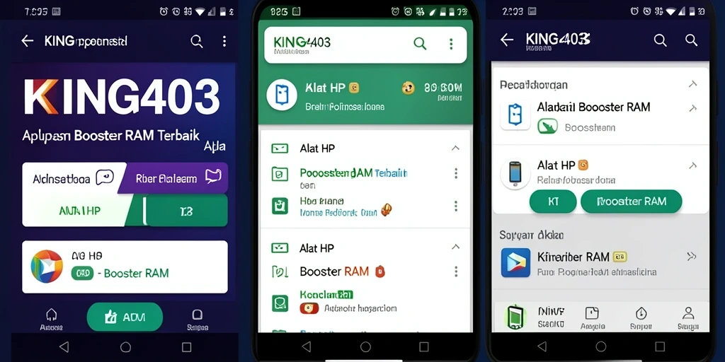 Antarmuka KING403 yang intuitif untuk mengoptimalkan RAM.