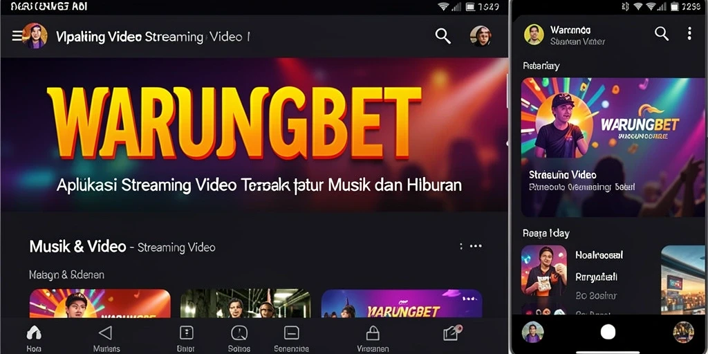 Tampilan antarmuka pengguna aplikasi WARUNGBET untuk streaming video.