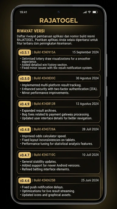 Riwayat Versi apk rajatogel Terbaru untuk Pengguna Android